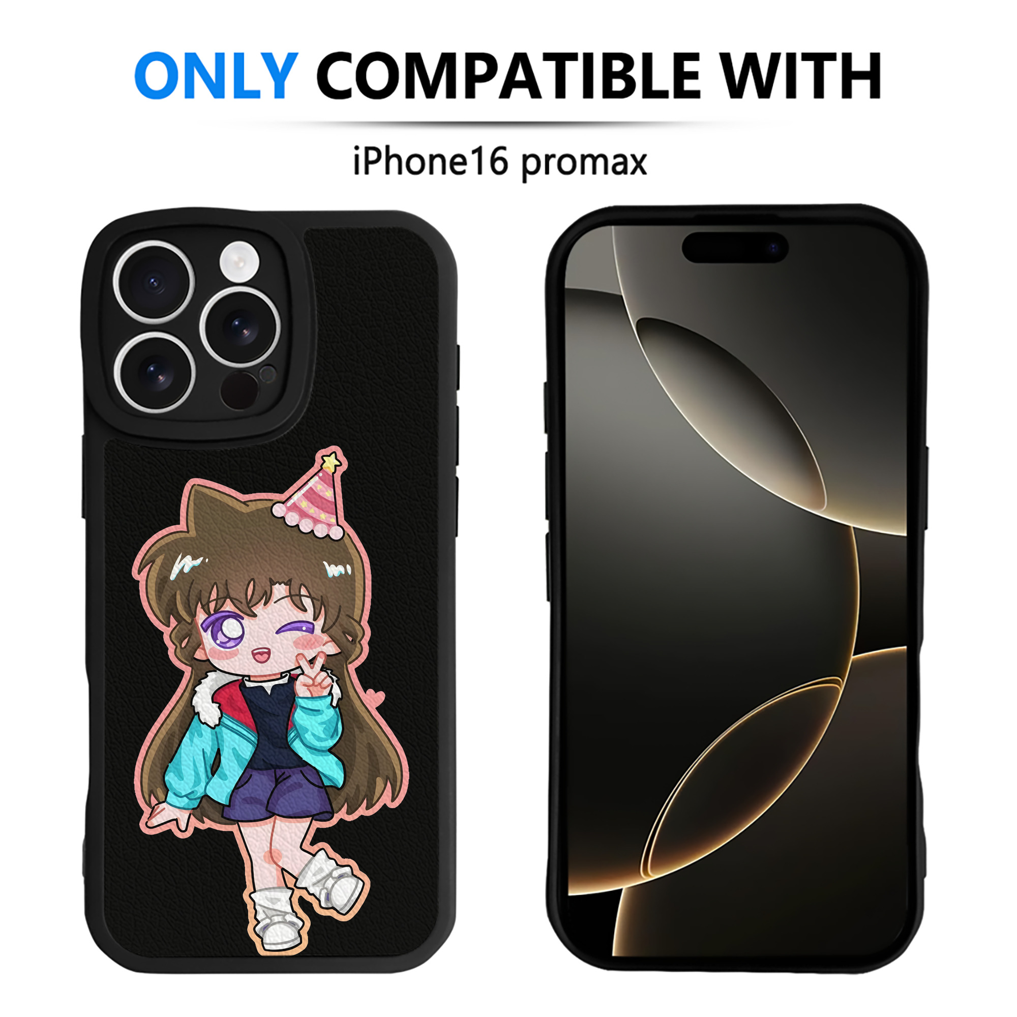 （画像用） 名探偵コナン 毛利 蘭 もうり らん、モーリ ラン Detective Conan Rachel Moore 【iPhone 16シリーズ対応】シリコンスマホケース（レザー調） 材質：シリコン
